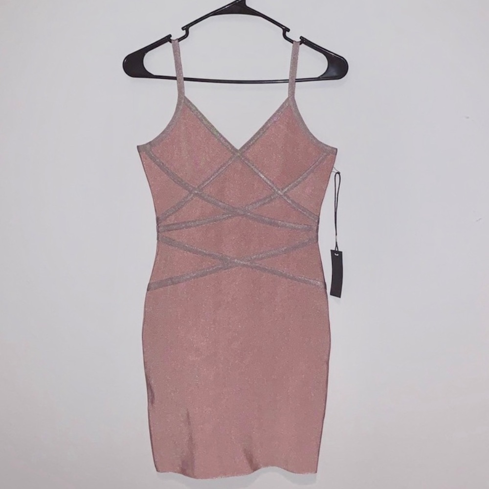 Color Block Bodycon Bandage Dress - Picture 2 of 5